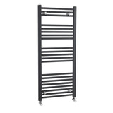 Nuie Anthracite Vertical Heated Towel Rail - 1150mm x 500mm - Trusted Building Supplies