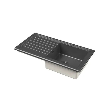 Nuie Black Inset Fireclay Kitchen Drainer Sink 1 Bowl - 1010mm x 525mm - Trusted Building Supplies