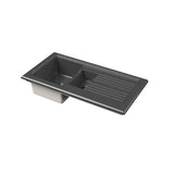 Nuie Black Inset Fireclay Kitchen Drainer Sink 1.5 Bowl - 1010mm x 525mm - Trusted Building Supplies