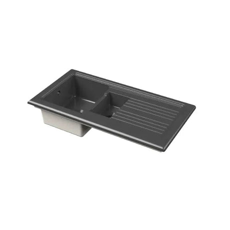 Nuie Black Inset Fireclay Kitchen Drainer Sink 1.5 Bowl - 1010mm x 525mm - Trusted Building Supplies