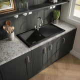 Nuie Black Inset Fireclay Kitchen Sink 1 Bowl - 1010mm x 525mm - Trusted Building Supplies
