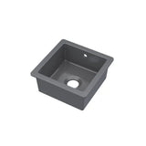 Nuie Black Undermount Fireclay Kitchen Sink 1 Bowl with Overflow - 457mm x 457mm - Trusted Building Supplies