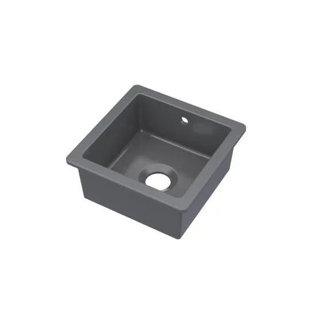 Nuie Black Undermount Fireclay Kitchen Sink 1 Bowl with Overflow - 457mm x 457mm - Trusted Building Supplies