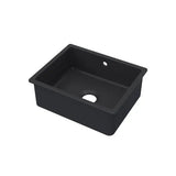 Nuie Black Undermount Fireclay Kitchen Sink 1 Bowl with Overflow - 548mm x 442mm - Trusted Building Supplies