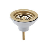 Nuie Brushed Brass 90mm Basket Strainer Fireclay Kitchen Sink Waste - Trusted Building Supplies