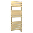 Nuie Brushed Brass Vertical Electric Heated Towel Rail - 1213mm x 500mm - Trusted Building Supplies