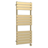 Nuie Brushed Brass Vertical Electric Heated Towel Rail - 1213mm x 500mm - Trusted Building Supplies