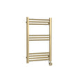 Nuie Brushed Brass Vertical Electric Heated Towel Rail - 800mm x 500mm - Trusted Building Supplies
