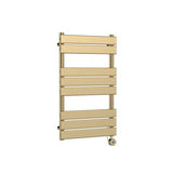 Nuie Brushed Brass Vertical Electric Heated Towel Rail - 840mm x 500mm - Trusted Building Supplies