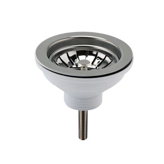Nuie Brushed Nickel 90mm Basket Strainer Fireclay Kitchen Sink Waste - Trusted Building Supplies
