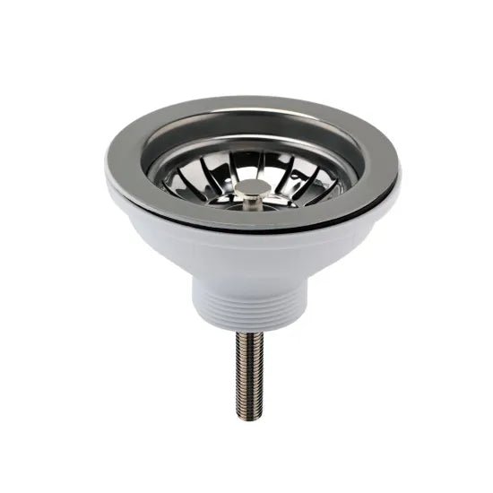 Nuie Brushed Pewter 90mm Basket Strainer Fireclay Kitchen Sink Waste - Trusted Building Supplies