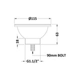 Nuie Brushed Pewter 90mm Basket Strainer Fireclay Kitchen Sink Waste - Trusted Building Supplies