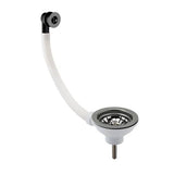 Nuie Brushed Pewter 90mm Basket Strainer Fireclay Kitchen Sink Waste with Overflow - Trusted Building Supplies
