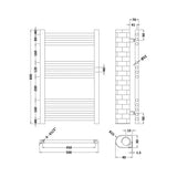 Nuie Choice Anthracite Vertical Heated Towel Rail - 800mm x 500mm - Trusted Building Supplies