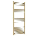 Nuie Choice Brushed Brass Vertical Heated Towel Rail - 1200mm x 500mm - Trusted Building Supplies
