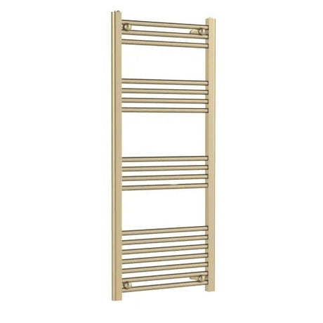Nuie Choice Brushed Brass Vertical Heated Towel Rail - 1200mm x 500mm - Trusted Building Supplies