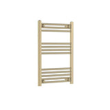 Nuie Choice Brushed Brass Vertical Heated Towel Rail - 800mm x 500mm - Trusted Building Supplies