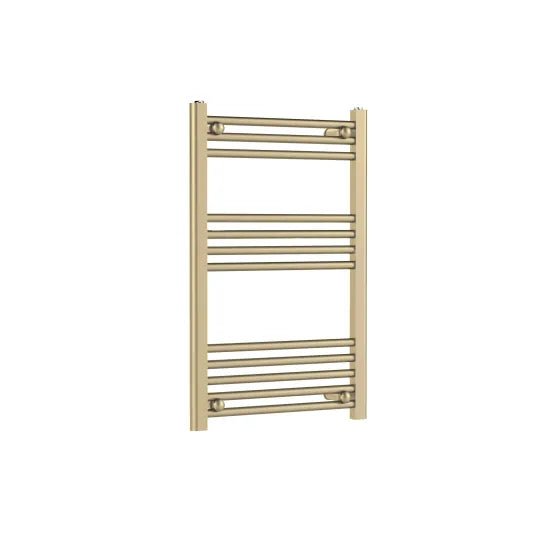 Nuie Choice Brushed Brass Vertical Heated Towel Rail - 800mm x 500mm - Trusted Building Supplies