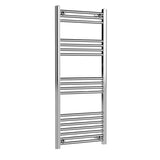 Nuie Choice Chrome Vertical Heated Towel Rail - 1200mm x 500mm - Trusted Building Supplies