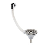 Nuie Chome 90mm Basket Strainer Fireclay Kitchen Sink Waste with Overflow - Trusted Building Supplies