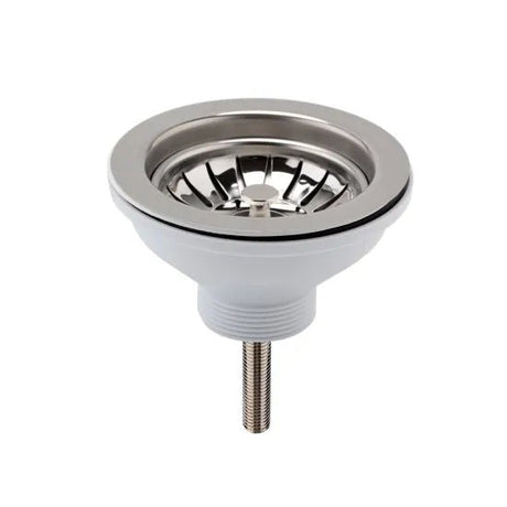 Nuie Chrome 90mm Basket Strainer Fireclay Kitchen Sink Waste - Trusted Building Supplies