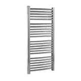 Nuie Chrome Curved Vertical Heated Towel Rail - 1100mm x 500mm - Trusted Building Supplies