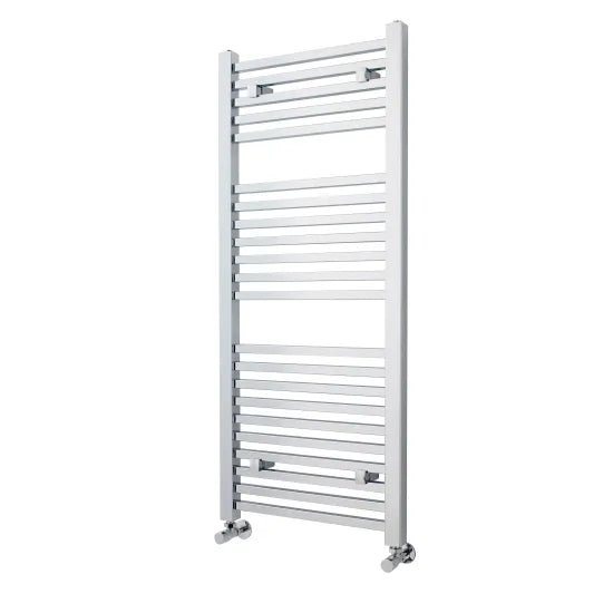 Nuie Chrome Square Vertical Heated Towel Rail - 1200mm x 500mm - Trusted Building Supplies
