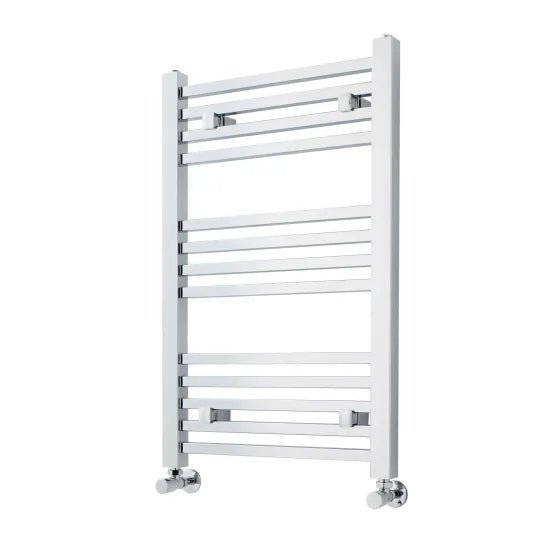 Nuie Chrome Square Vertical Heated Towel Rail - 800mm x 500mm - Trusted Building Supplies