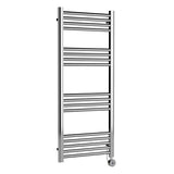 Nuie Chrome Vertical Electric Heated Towel Rail - 1200mm x 500mm - Trusted Building Supplies