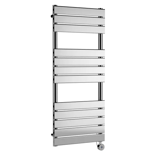 Nuie Chrome Vertical Electric Heated Towel Rail - 1213mm x 500mm - Trusted Building Supplies
