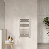 Nuie Chrome Vertical Electric Heated Towel Rail - 720mm x 400mm - Trusted Building Supplies