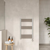 Nuie Chrome Vertical Electric Heated Towel Rail - 800mm x 500mm - Trusted Building Supplies