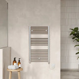 Nuie Chrome Vertical Electric Heated Towel Rail - 920mm x 480mm - Trusted Building Supplies