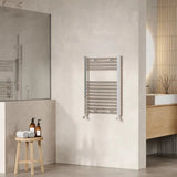Nuie Chrome Vertical Heated Towel Rail - 700mm x 500mm - Trusted Building Supplies