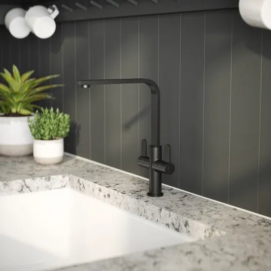 Nuie Churni Mono Kitchen Sink Mixer Tap Dual Lever Handle - Trusted Building Supplies