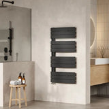 Nuie Elgin Anthracite Horizontal Heated Towel Rail - 1080mm x 550mm - Trusted Building Supplies