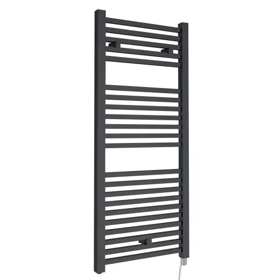 Nuie Eton Anthracite Vertical Electric Heated Towel Rail - 1100mm x 500mm - Trusted Building Supplies