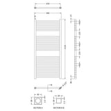 Nuie Eton Anthracite Vertical Electric Heated Towel Rail - 1100mm x 500mm - Trusted Building Supplies