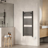 Nuie Eton Anthracite Vertical Electric Heated Towel Rail - 1100mm x 500mm - Trusted Building Supplies
