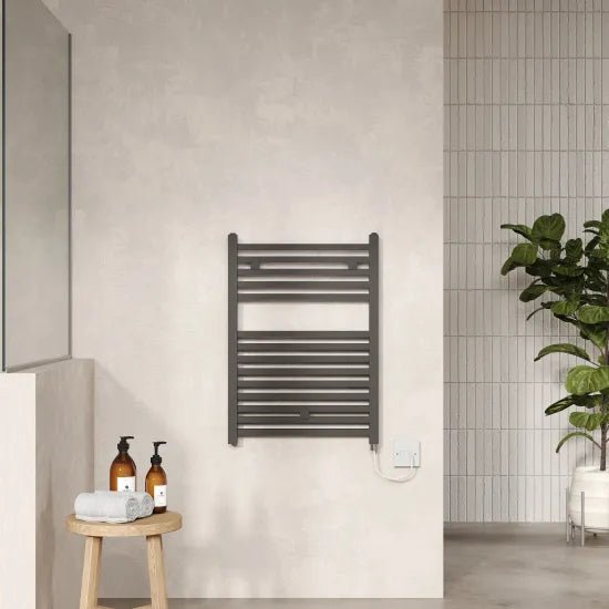 Nuie Eton Anthracite Vertical Single Panel Radiator - 690mm x 500mm - Trusted Building Supplies