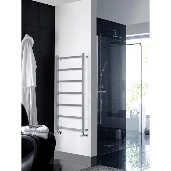 Nuie Eton Chrome Horizontal Heated Towel Rail - 1200mm x 450mm - Trusted Building Supplies