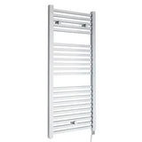 Nuie Eton Chrome Vertical Electric Heated Towel Rail - 1100mm x 500mm - Trusted Building Supplies