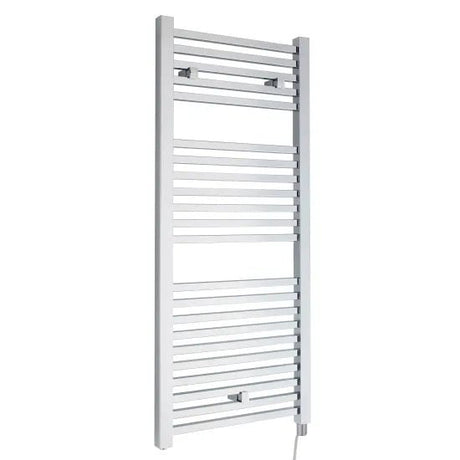 Nuie Eton Chrome Vertical Electric Heated Towel Rail - 1100mm x 500mm - Trusted Building Supplies