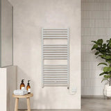 Nuie Eton Chrome Vertical Electric Heated Towel Rail - 1100mm x 500mm - Trusted Building Supplies
