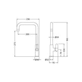 Nuie Kosi Mono Kitchen Sink Mixer Tap Single Lever Handle - Trusted Building Supplies