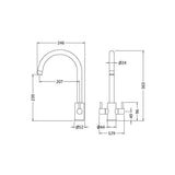 Nuie Lachen Mono Kitchen Sink Mixer Tap Dual Lever Handle - Trusted Building Supplies