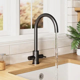 Nuie Lachen Mono Kitchen Sink Mixer Tap Dual Lever Handle - Trusted Building Supplies