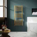 Nuie Lorica Brushed Brass Vertical Single Panel Radiator - 1200mm x 500mm - Trusted Building Supplies