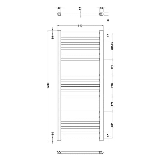 Nuie Lorica Brushed Brass Vertical Single Panel Radiator - 1200mm x 500mm - Trusted Building Supplies