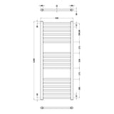 Nuie Lorica Brushed Brass Vertical Single Panel Radiator - 1200mm x 500mm - Trusted Building Supplies